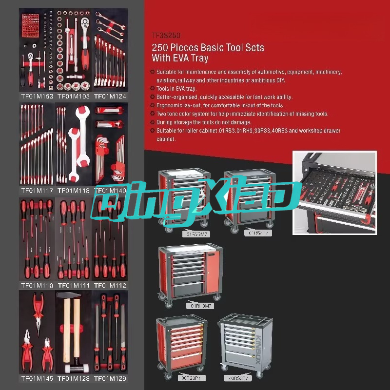 7 Drawers 250pcs Complete Tool - Workshop Tools Trolley ulasan dan harga