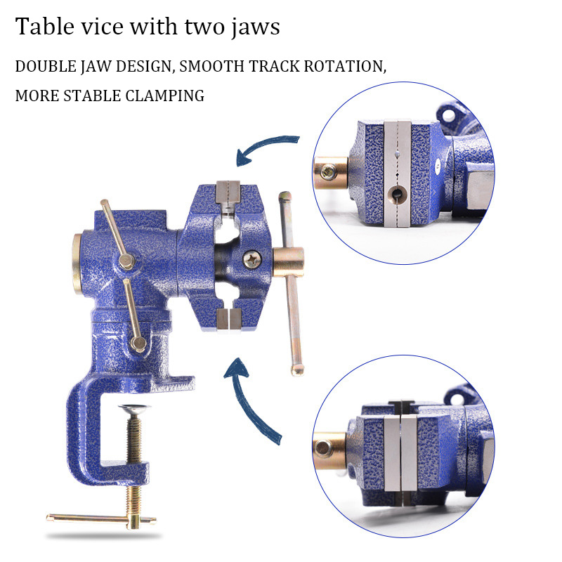 Double Jaw Table Vise Swivel B - Bench Vise Swivel ulasan dan harga