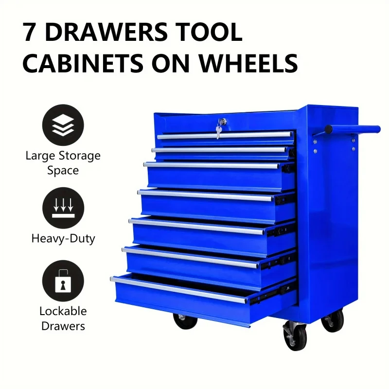 7 Drawers Blue Multifunctional - Workshop Tools Trolley ulasan dan harga