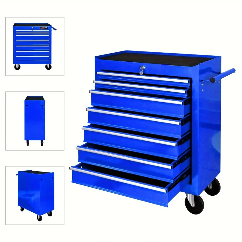7 Drawers Blue Multifunctional - Workshop Tools Trolley ulasan dan harga