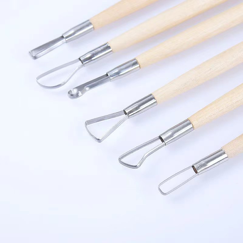 6PCS wooden handle wax pottery - Workshop Tools For Carpentry ulasan dan harga