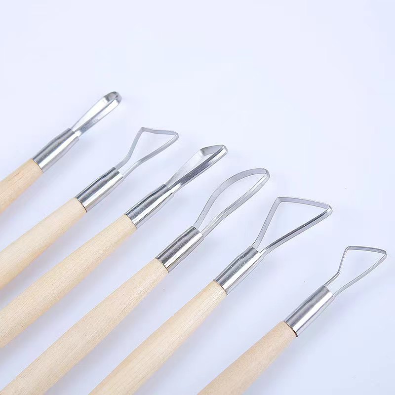 6PCS wooden handle wax pottery - Workshop Tools For Carpentry ulasan dan harga